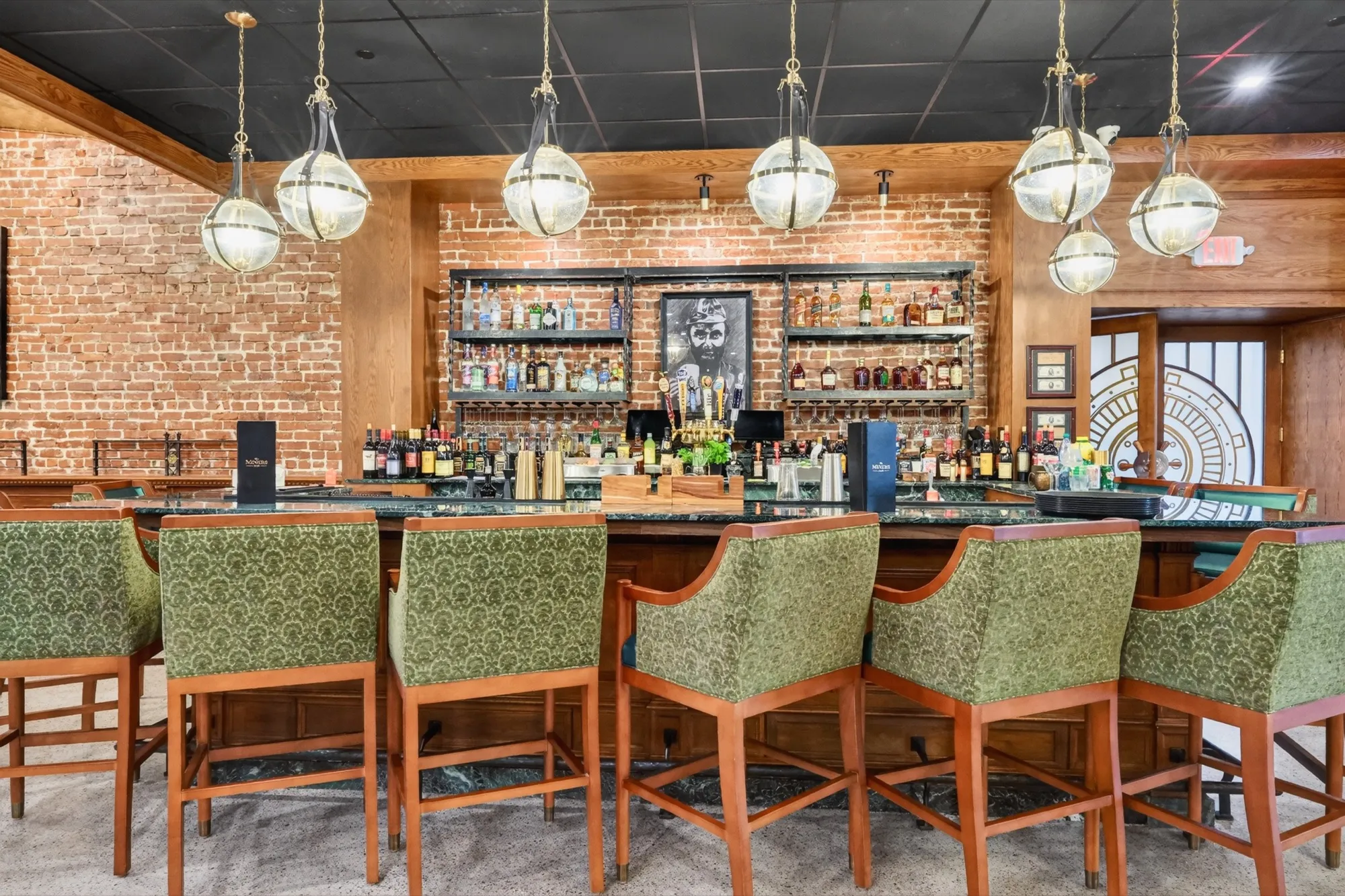 The bar at Lounge 28, set for an evening of cocktails and live music