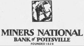 Original Miners National Bank of Pottsville logo, Founded 1828